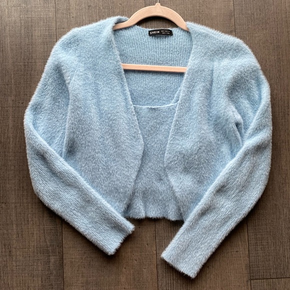 Eyelash pastel blue sweater/top set size S - Picture 7 of 9